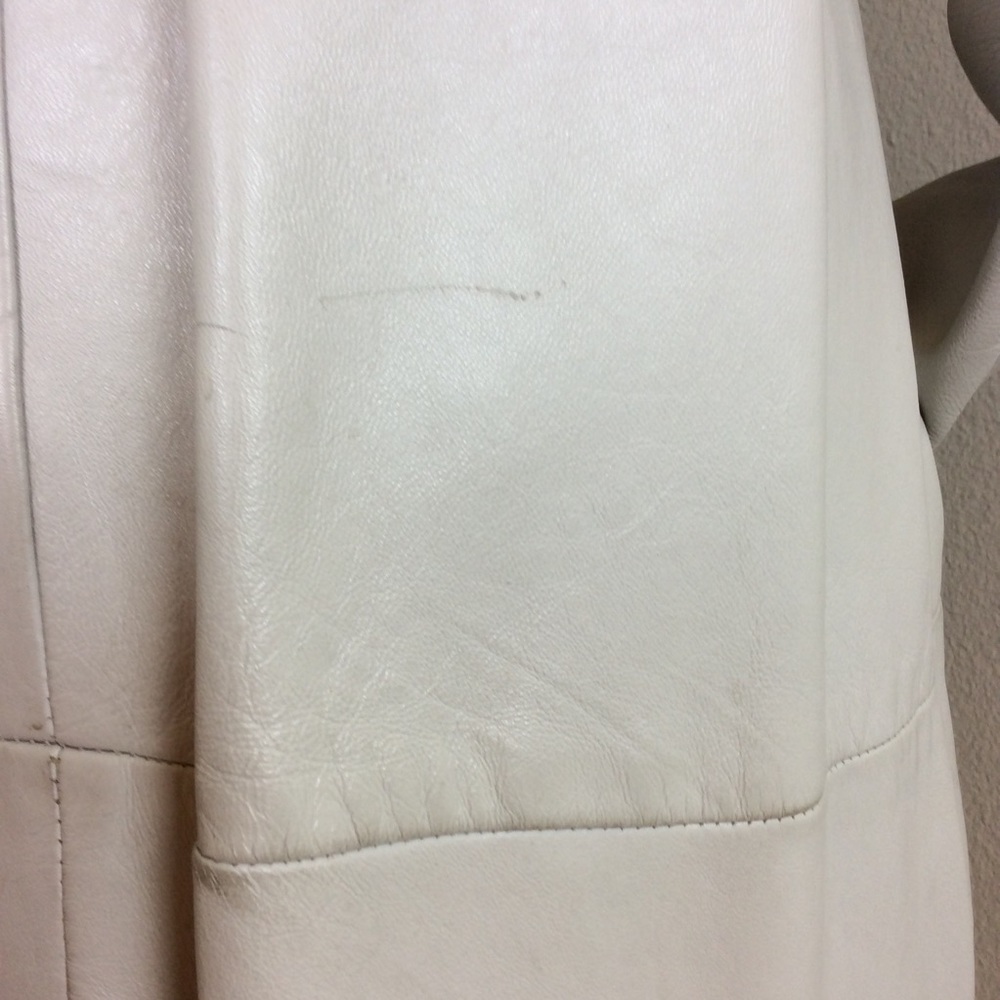 SOLD LEATHER MINK COLLAR SPYGIRL SWING TRENCH COAT - Picture 6 of 8